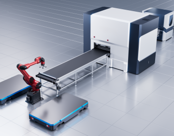 Automatic deburring and leveling production line